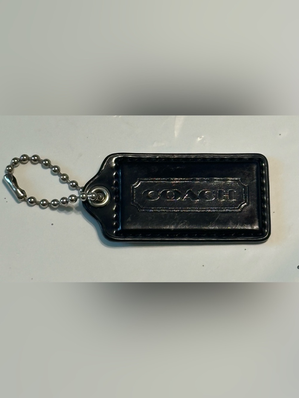 Coach Black Leather Hang Tag